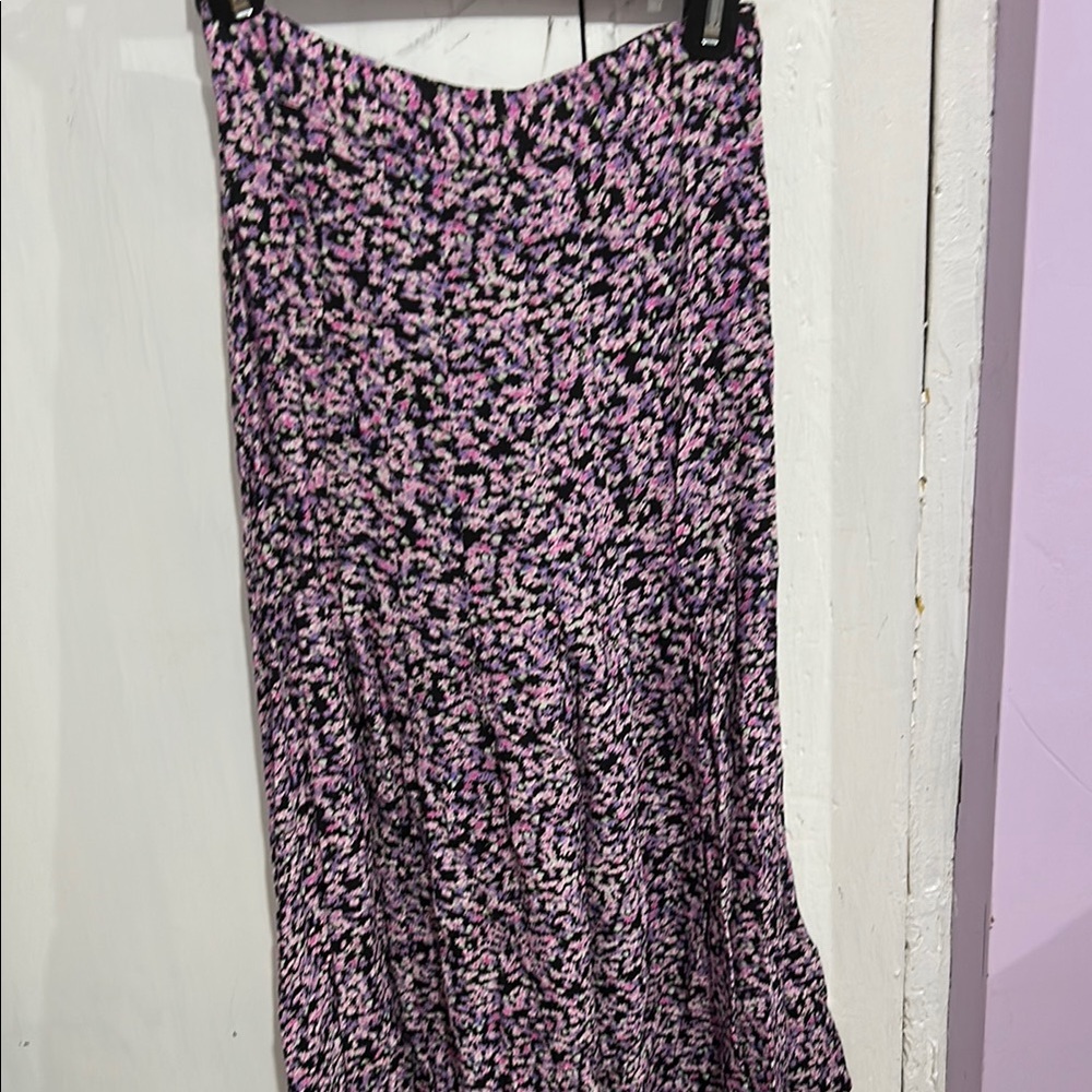 H&M Pink and Black Maxi A-line Skirt